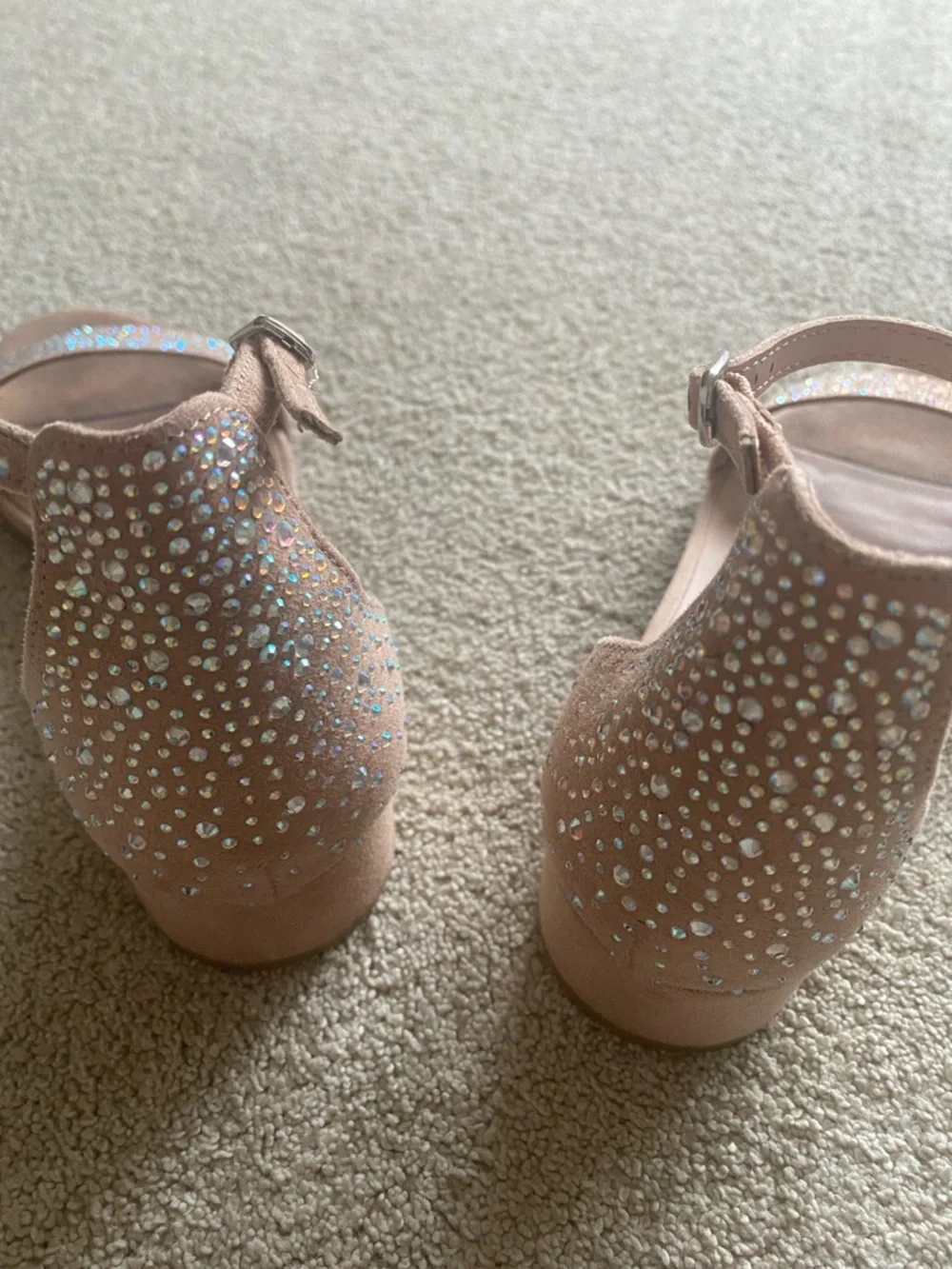 Teens Block Heel Sandals with Rhinestones